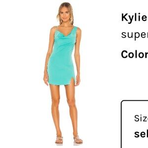 Superdown Kylie Mini Slip Dress in Teal